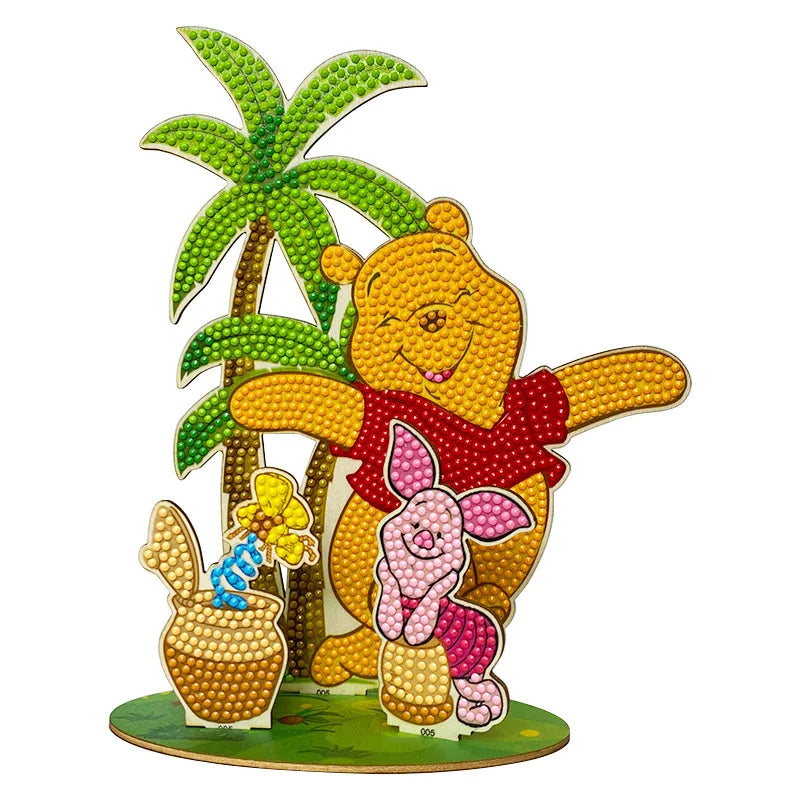 puzzle diamant multicolore dessins animés décoration artisanale pleine peinture spécial enfants anniversaire festive winnie