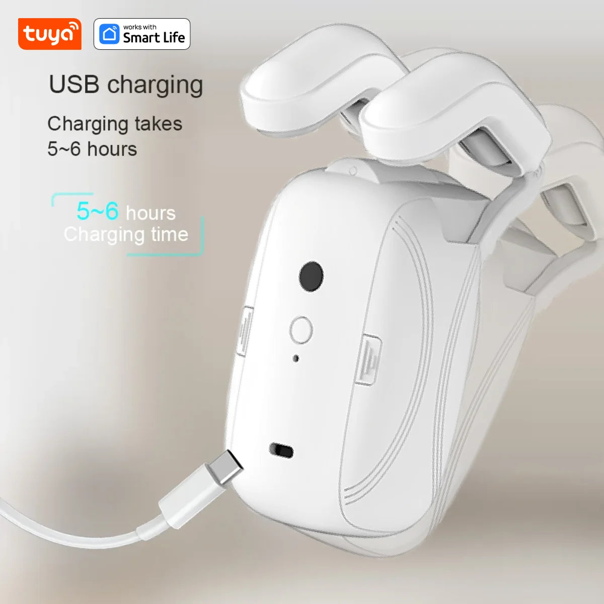 Robot rideau intelligent blanc moderne contrôle app batterie incluse switch manuel lumière température