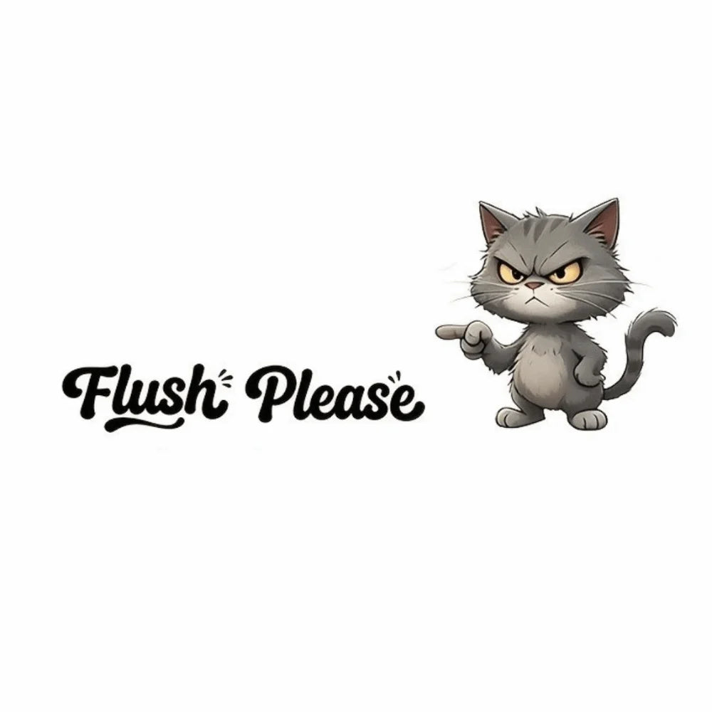 autocollants décoratifs toilettes dessins animaux oiseau chat pingouin illustration cartoon adhésifFlushPlease Pressandflush
