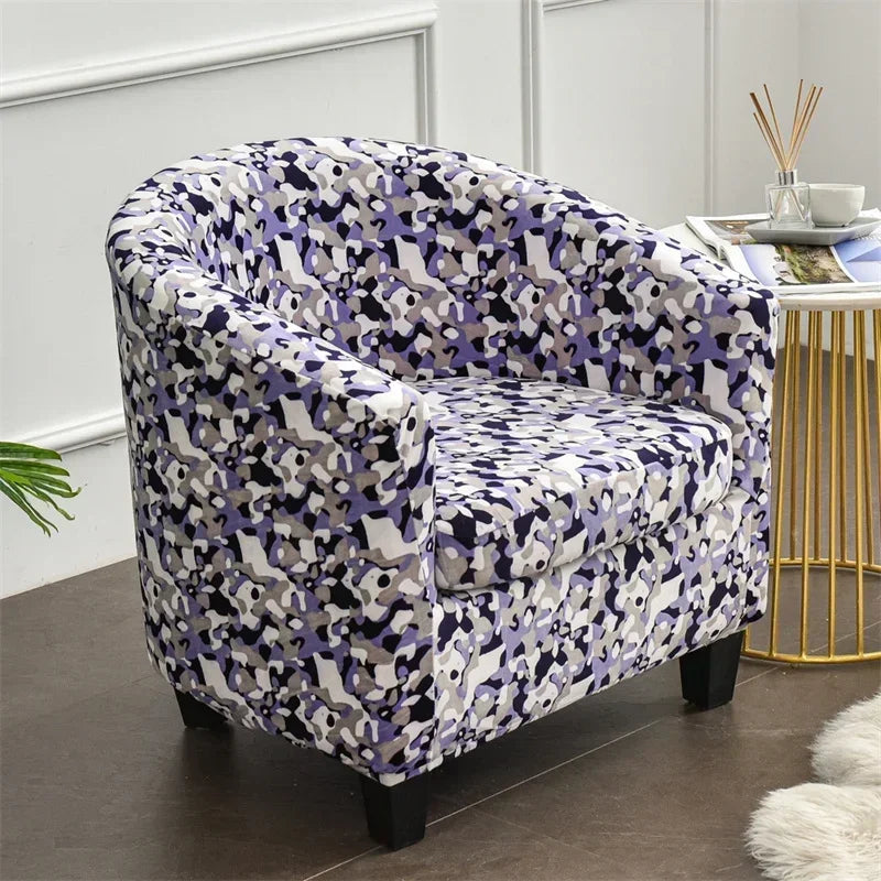 housse fauteuil club velours extensible canapé place salon coussin