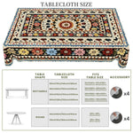 nappes bohèmes imprimées motifs floraux bordures festonnées tables rondes rectangulaires printemps été decoration maison