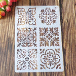pochoirs peinture floral classique blanc brun décoration mur estampage scrapbookingOpaque Gabarits Artisanal