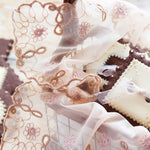serviettes table vintage noires broderie florale dentelle réutilisables maison mariage