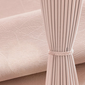 rideau moderne rose pâle opaque texture rugueuse occultant lumière complète salon chambre fenêtre