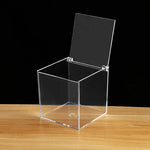 boîte rangement acrylique transparente couvercle figurine collection socle noir clips