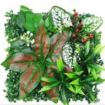 panneau mural plantes artificielles herbe verte fleurs blanches décoration jardin extérieur mur extérieur décoratif