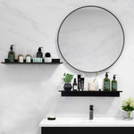 étagères murales modernes noires alliage aluminium cinq niveaux salle bain rangement blanc