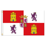 drapeau castille léon rouge blanc jaune violet armoiries lions tours super tex polyester opacité