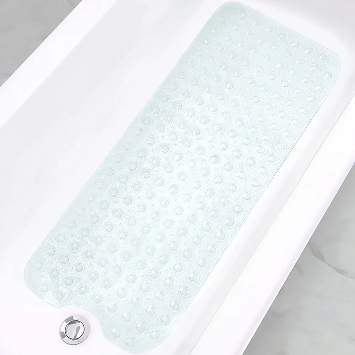 tapis bain moderne bleu clair texture bulles drainage efficace antislip salle bain pvc respectueux