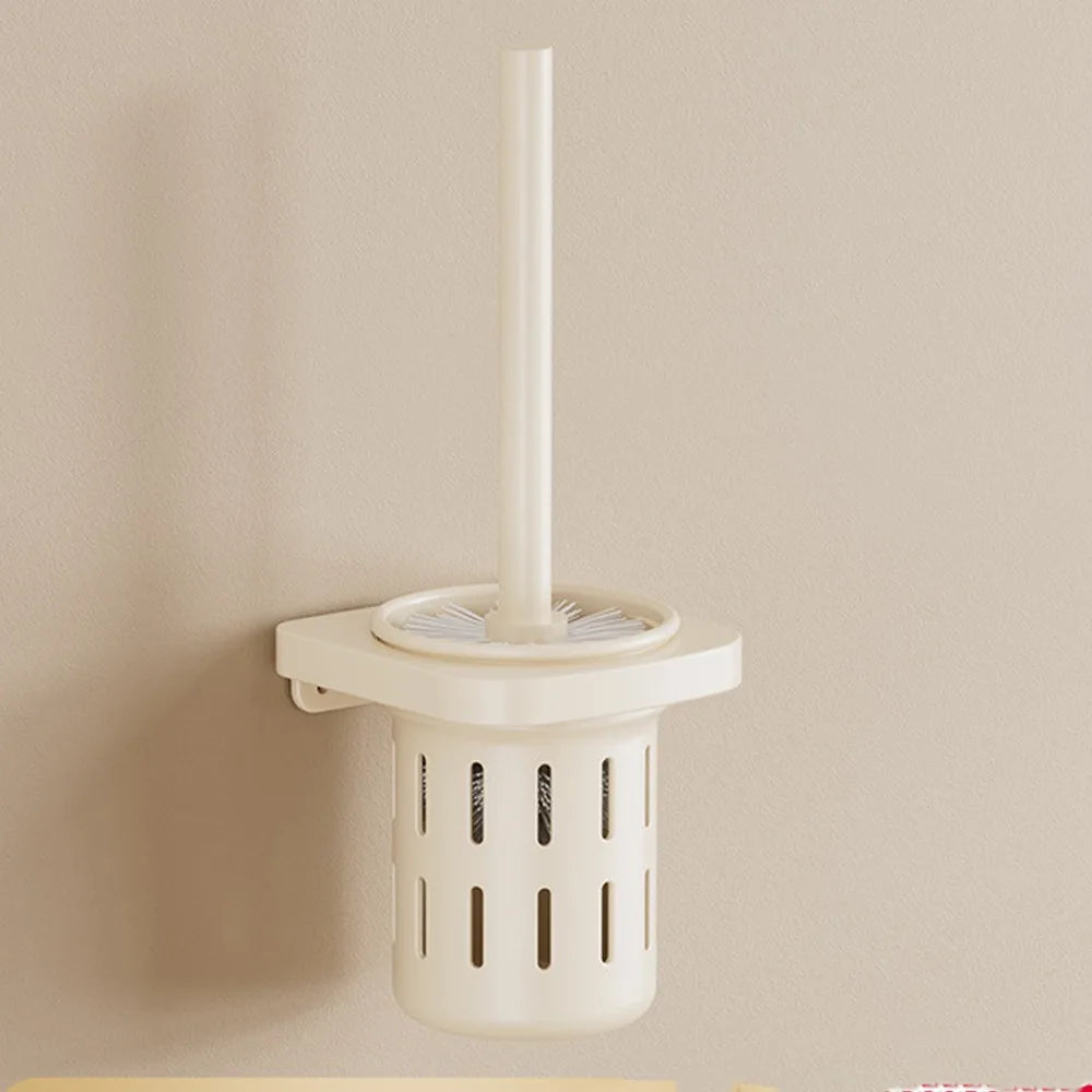 porte brosse wc moderne adhésif blanc gris rond piqueté salle bain