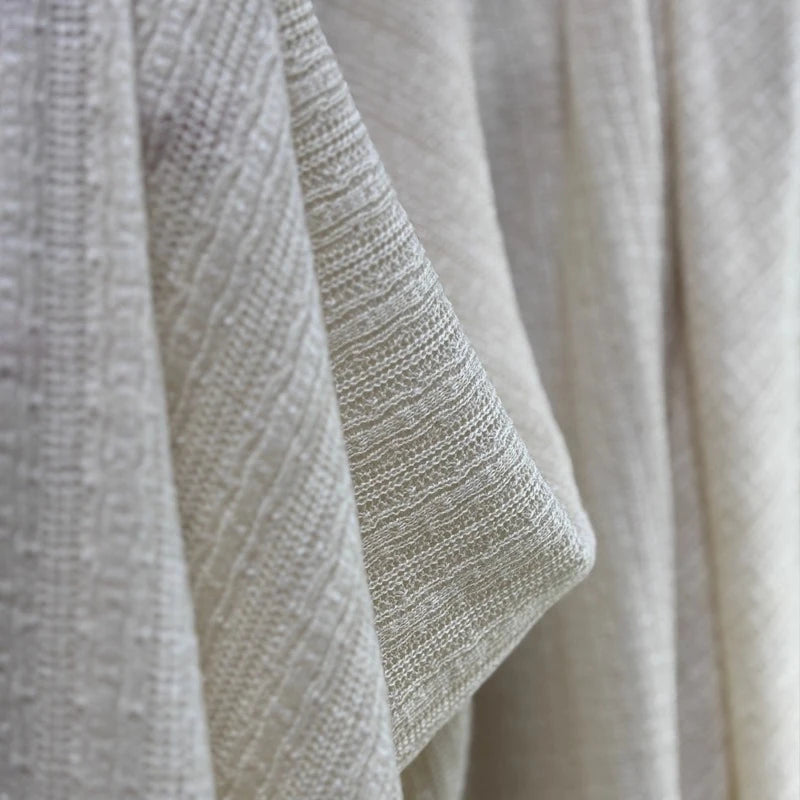 tissu blanc rayures horizontales texture moderne minimaliste 24% coton 53% laine 23% lyocell 150cm