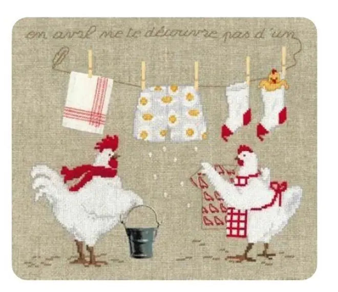 broderie point croix kit toile aida coton fleurs oiseaux dessin animé pastoral