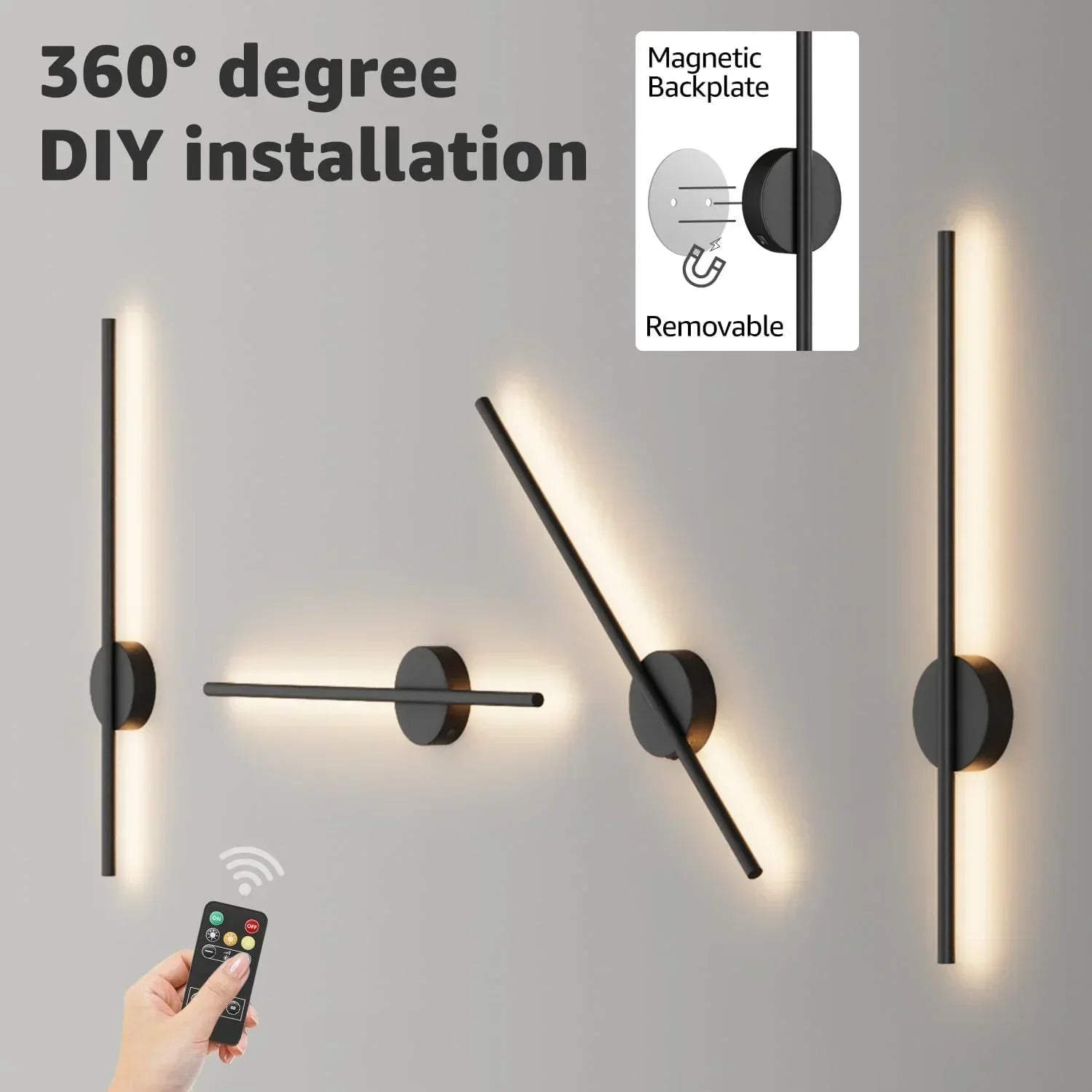 Applique murale LED rechargeable sans fil en couleur rouge