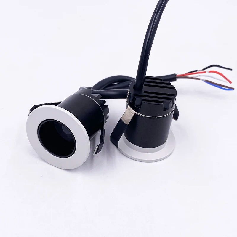 Spot LED 3W RGBW 12V IP65 Chrome Poli Câble Fils Noir Blanc Moderne