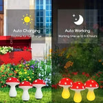 lampe solaire forme champignon rouge points blancs moderne fixations extérieures