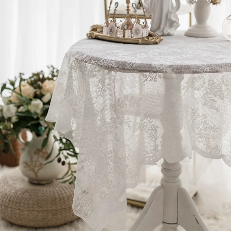 serviette table blanche broderie florale semi transparente classique mariage saint valentin