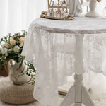 serviette table blanche broderie florale semi transparente classique mariage saint valentin