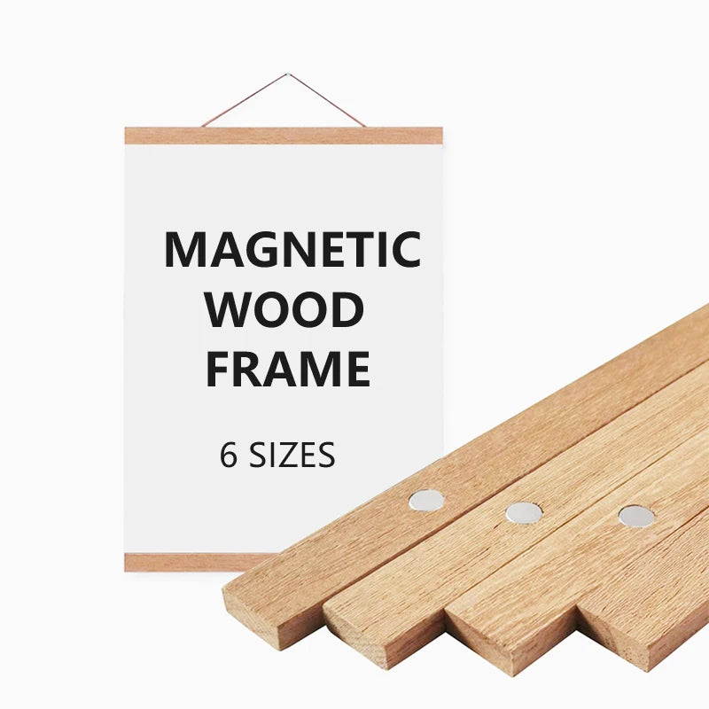 cadre photo magnétique bois moderne 21 31 41 51 61 cm teak black pine