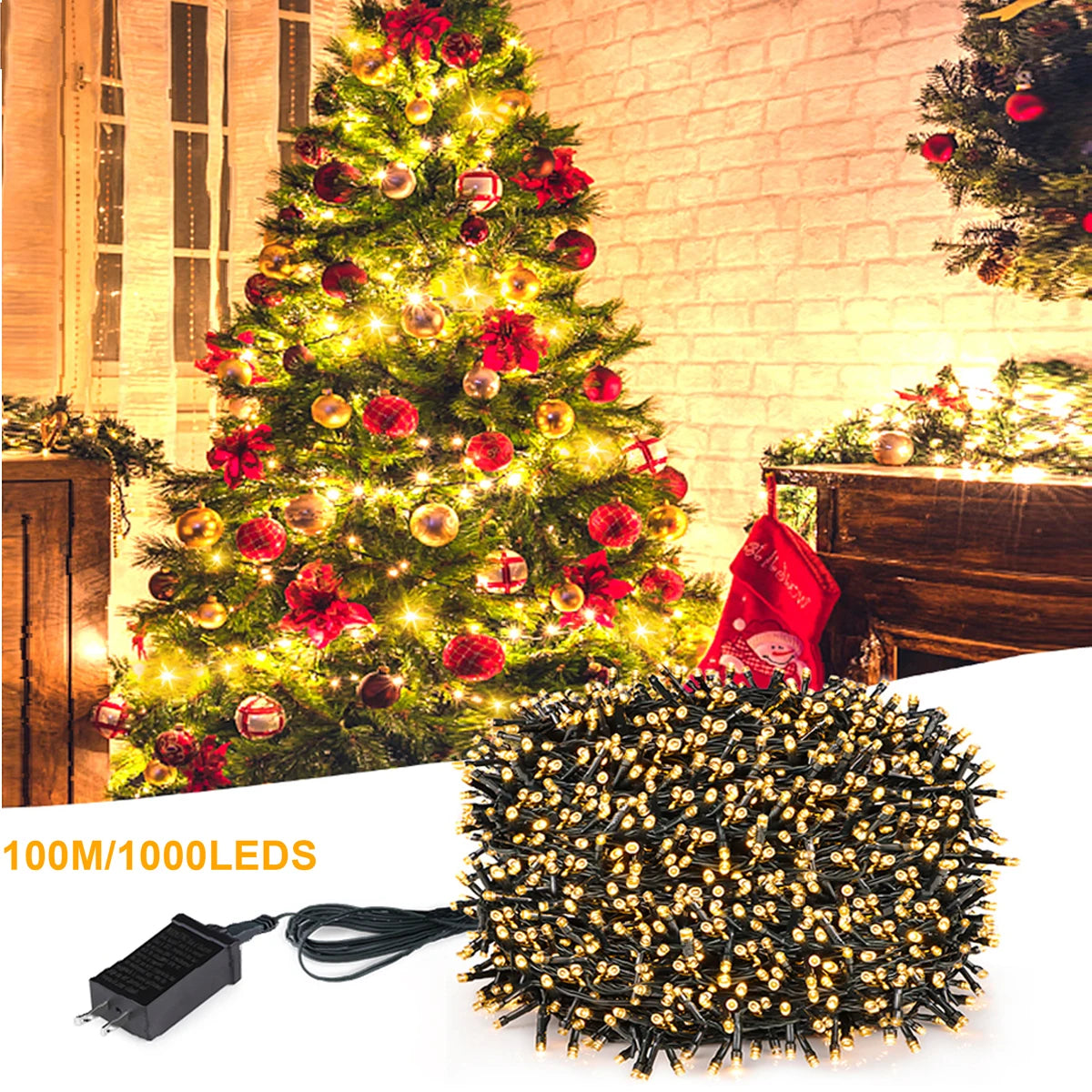 guirlande lumineuse led multicolore blanc chaud décoration halloween noël extérieur jardin intérieur longue portée