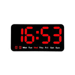 horloge murale numérique réveil double alarme calendrier led moderne noire blanche rose bleu verte