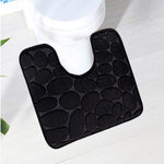tapis toilette moderne beige noir gris clair texture galets vinyle fixation invisible