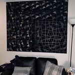 décoration murale moderne 3d autocollant triangles géométriques pvc résistant eau noir blancintérieur salon chambrehôtel