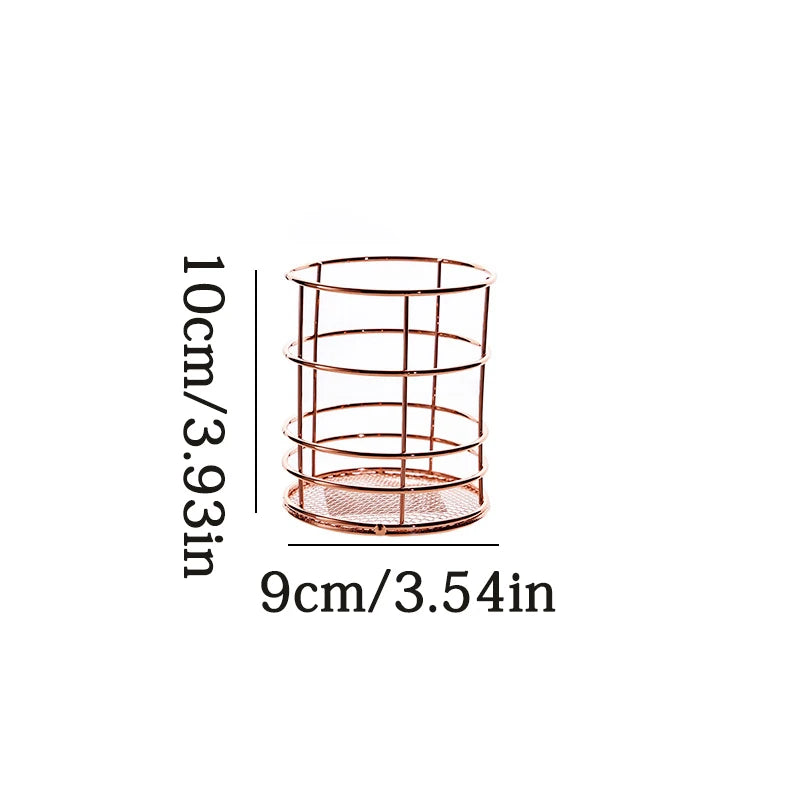 paniers rangement métal or rose gold maille fine moderne minimaliste respectueux environnement multifonctionnels