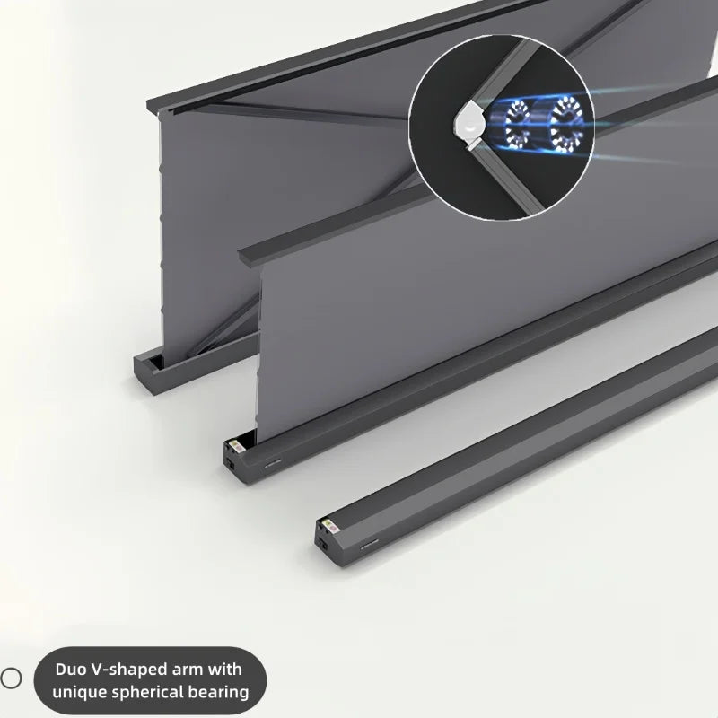 écran projection solaire ultra fin perforé gris moderne certifié 4K 16x9 blanc noir