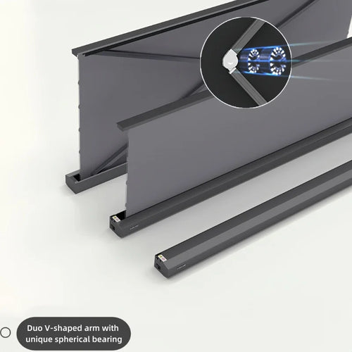 écran projection solaire ultra fin perforé gris moderne certifié 4K 16x9 blanc noir
