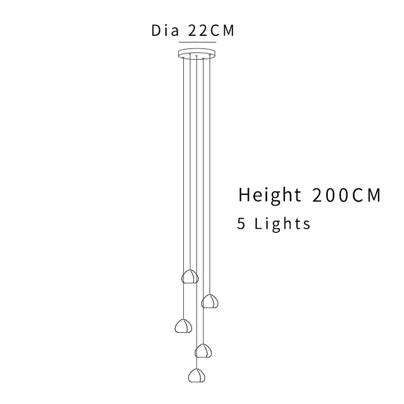 suspension lumineuse moderne transparente cristal ampoules led 200cm haute luminosité