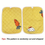 tapis lapin carotte polaire jaune motif moderne absorbant lavable sans glisser cage saison