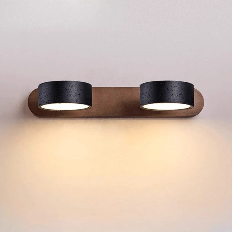 applique murale led pierre naturelle texture granulée moderne couleur bois beige noir