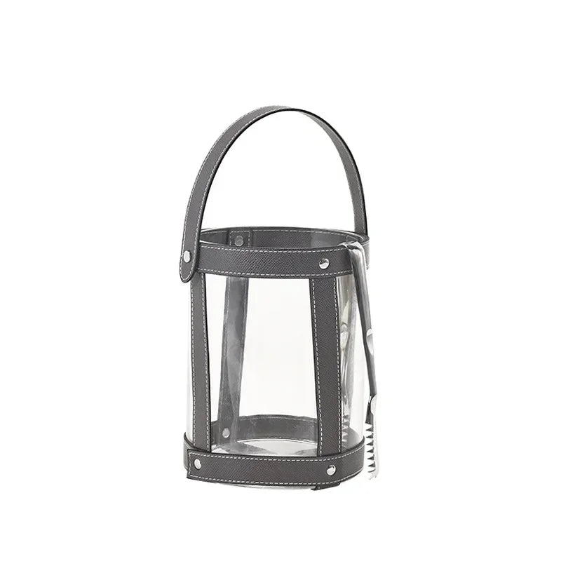 carafe verre couvercle verres whisky porte verres pince glace bleu clair marron élégant classic