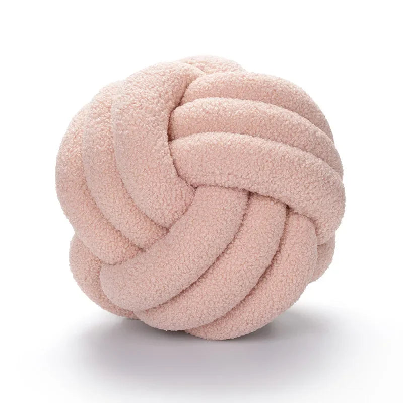 coussin décoratif rond velours effet nœud canapé salon moderne maison texte