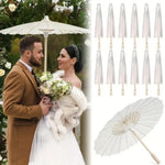 parapluie traditionnel blanc sans motif opacité vintage poignée bois résistant soleil