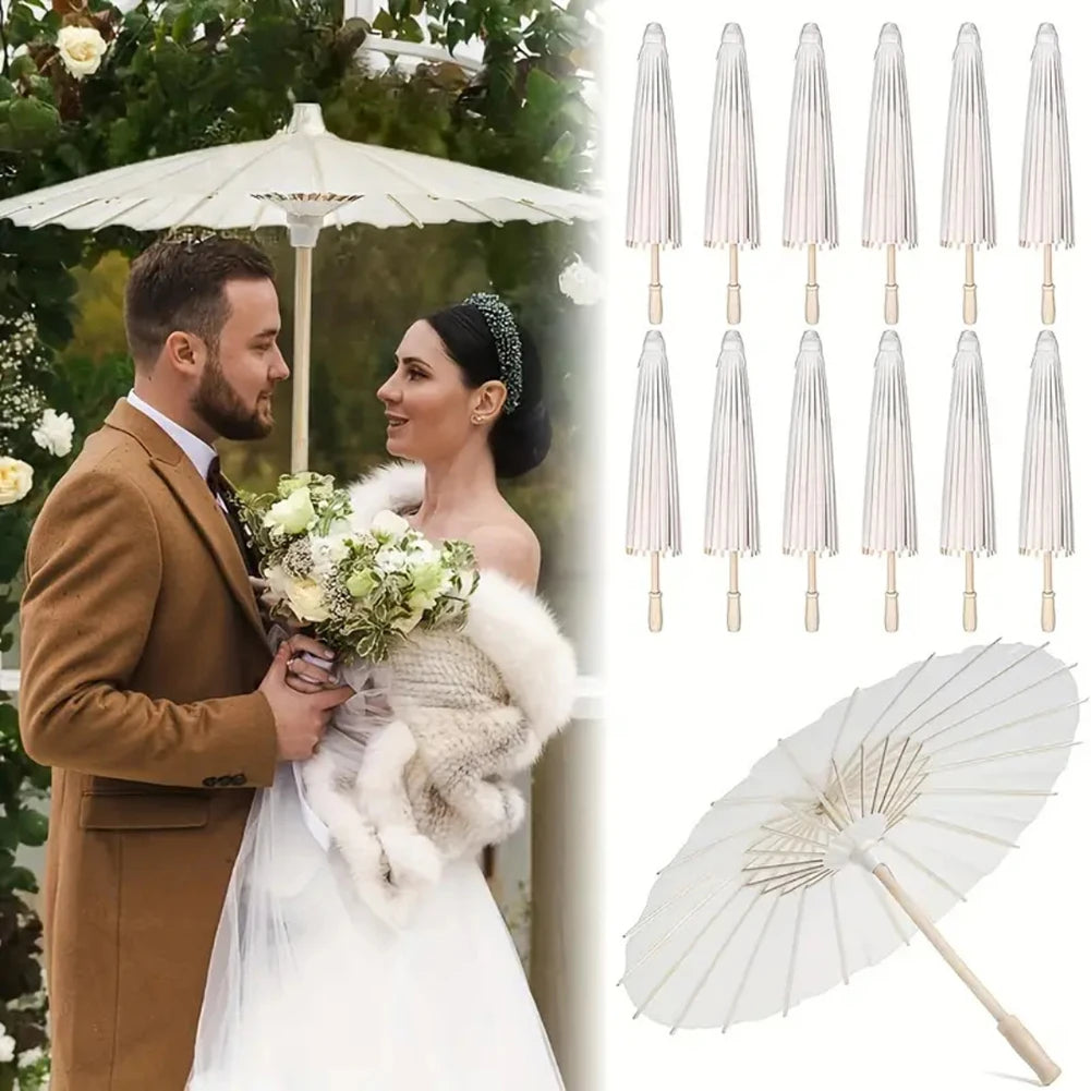 parapluie traditionnel blanc sans motif opacité vintage poignée bois résistant soleil
