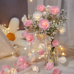 guirlande lumineuse rose fleurs artificielles baby's breath anniversaire mariage décoration féerique événement