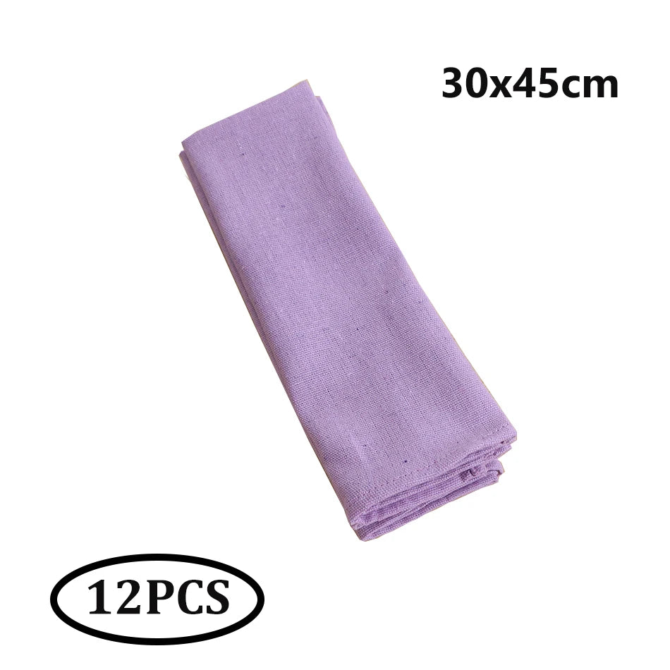 serviettes table polyester couleur rouge orange noir bleu gris vert classique opacité 30x45cm durable
