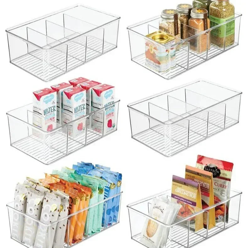 organisateur réfrigérateur bac rangement transparent moderne boîte stockage sans motif réutilisable respectueux l'environnement minimaliste
