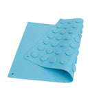 tapis bain bleu rondelles relief moderne silicone réutilisable dimension 30x40cm