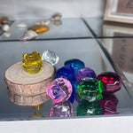 bouquet fleurs artificielles cristal rouge jaune rose bleu vert violet blanc moderne transparent