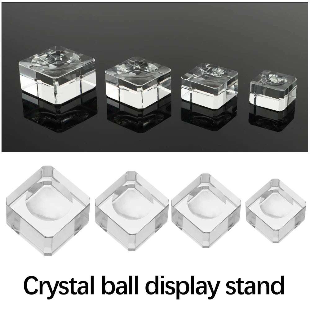 supports présentation boule cristal transparent facets moderne décoration maison ornement