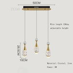 suspension lumineuse moderne cristal doré bubbles led chambre salon étincelante contemporain éclairageintérieur