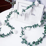 guirlande lumineuse fleurs blanches feuilles vertes clips romantique noël décoration chambre partie