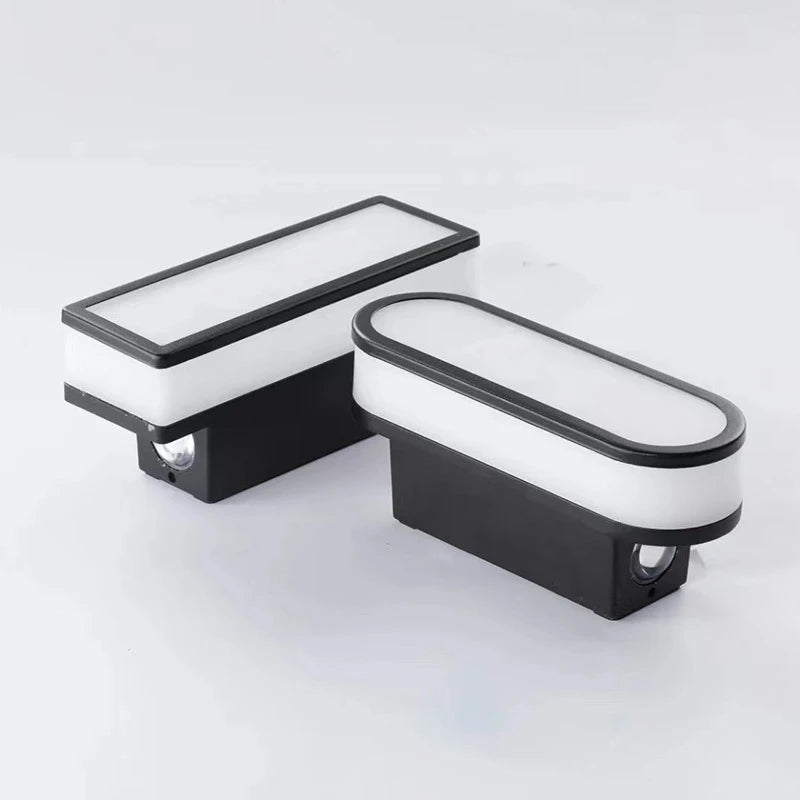 applique murale led moderne étanche ip65 noir blanche ovale fixations oeilletsextérieur intérieur jardin chambre