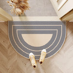 tapis demi circulaire moderne rayures horizontales résistant saleté facile nettoyage vestibule chambre cuisine