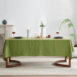 nappe table vert uni polyester moderne imperméable extérieur mariage fête 140x180cm