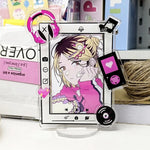 cadre photo acrylique transparent support carte kpop décor disque vinyle écouteurs coréen moderne