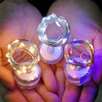 guirlande lumineuse fil cuivre led blanc multicolore moderne décoration noël mariage suction