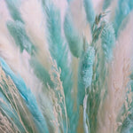 décoration intérieure bouquet pampas bleu blanc naturel vase bougie éléments